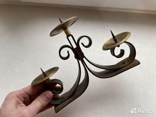 Настольный подсвечник на три свечи ретро