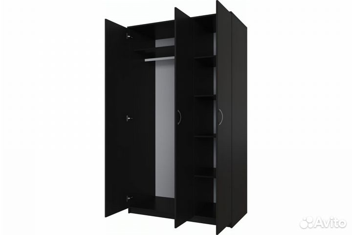 Шкаф прямой распашной от IKEA черный новый