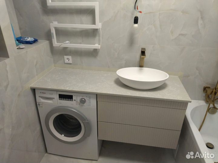 Столешница в ванную из искусственного камня