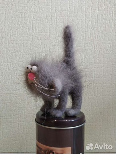 Кот Толик) валяная игрушка
