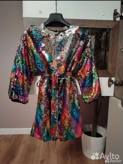 Платье для девочки zara 134 с пайетками