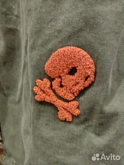 Куртка хаки zara denim s с вышивкой и шипами