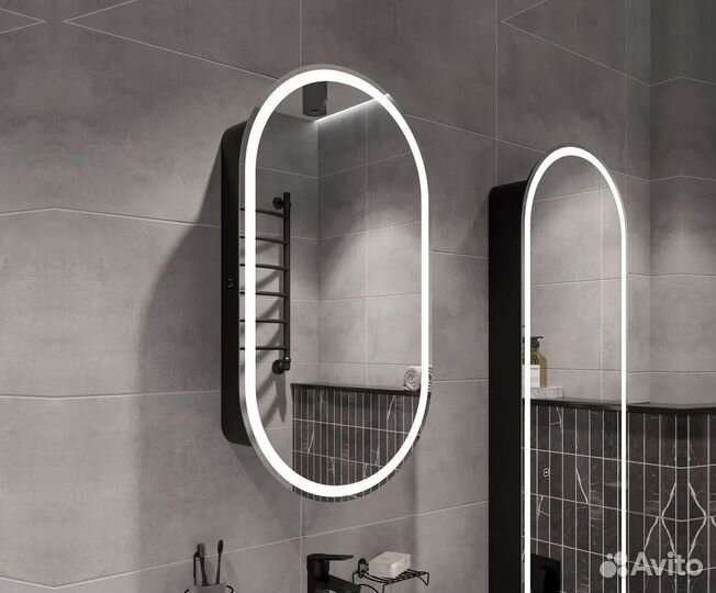 Зеркальный шкаф с подсветкой капсула