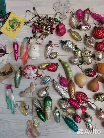 Елочные игрушки СССР стекло-90 штук