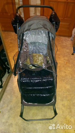 Детские санки коляска с колесами