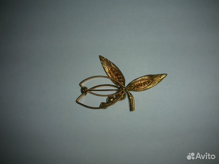 Брошь Стрекоза, латунь, СССР