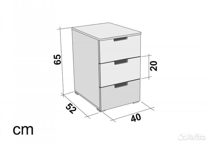Тумба Svogen в детскую комнату. Мятно-белая