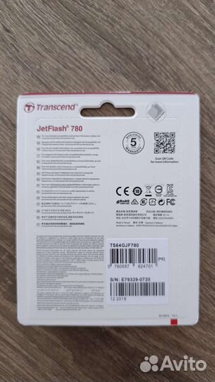 USB Флешка Transcend JetFlash 780 64 гб USB 3.1