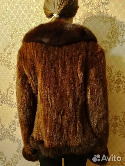 Шуба норковая(из хвостиков норки) р 42-44