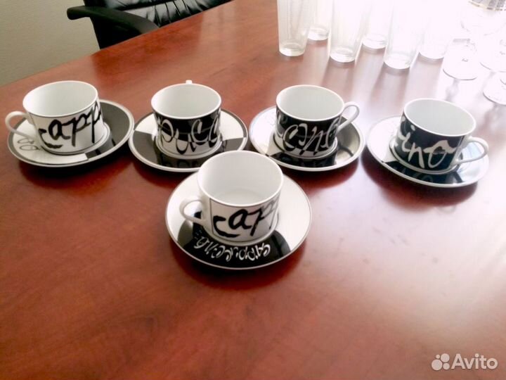 Кофейный набор (чашки и блюдца), 10 предметов