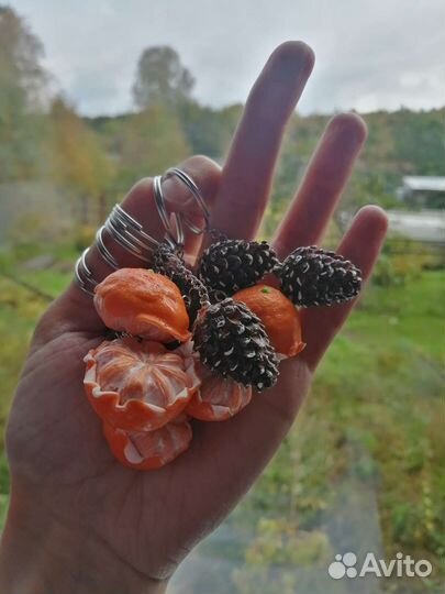 Брелок мандарин. Ручная работа