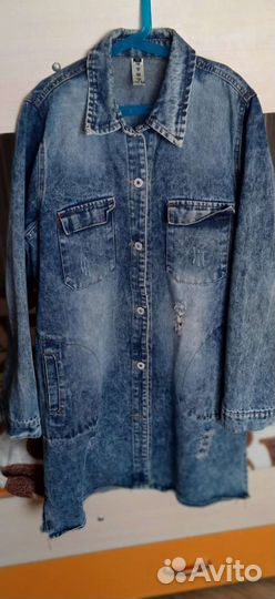 Плащ женский джинсовый