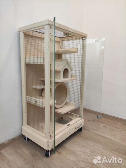 Клетка-витрина, вольер для шиншилл, дегу, белки, б