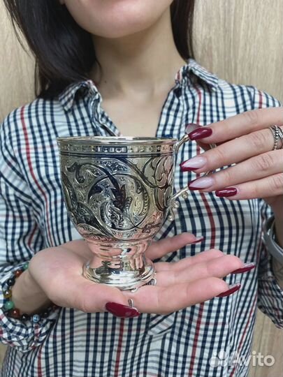 Кружка из серебра 925 пробы на 340 мл
