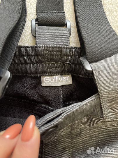 Демисезонные штаны на подтяжках 104-110