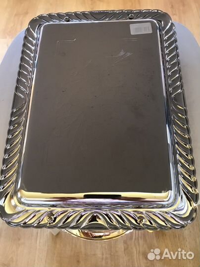 Поднос сервировочный, металлический, новый