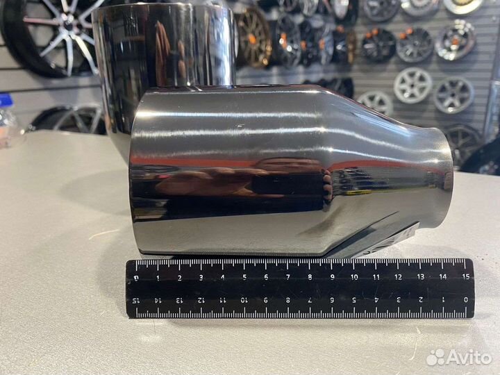 Насадка на глушитель 53*100*145 черный хром