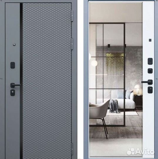 Дверь входная серая металлическая Манчестер