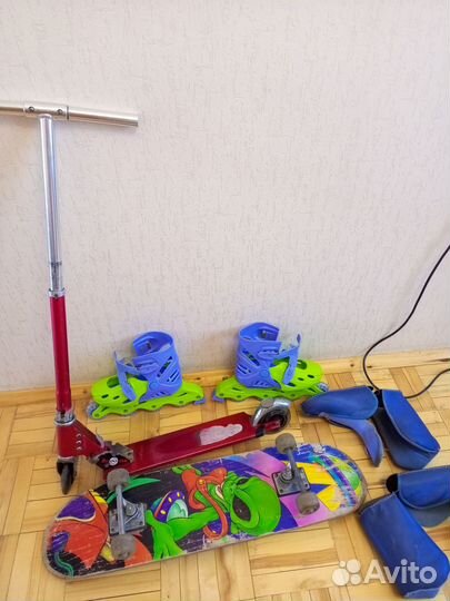 Скейборд,роликовые коньки,самокат комплектом