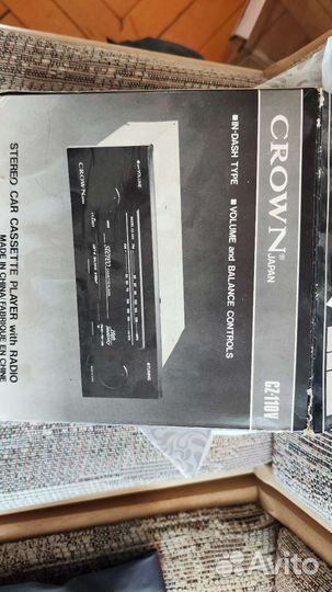Автомагнитола crown cz-110v кассетная новая