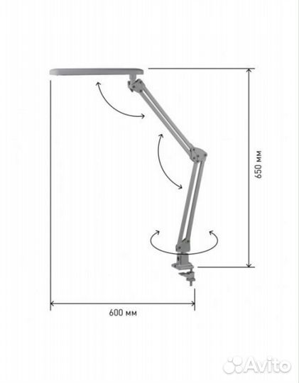 Лампа офисная светодиодная эра nled-441-7W-S