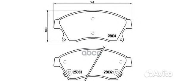 Колодки тормозные дисковые перед P59076 Brembo
