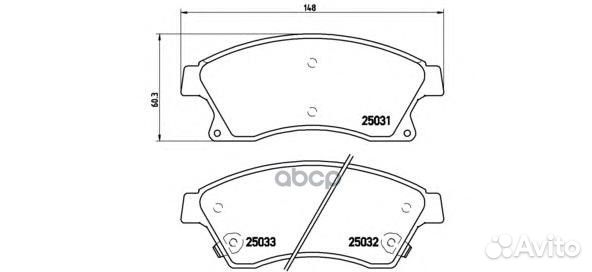 Колодки тормозные дисковые перед P59076 Brembo