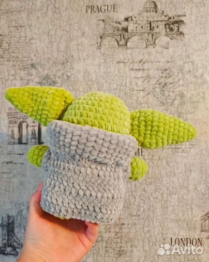 Вязаная игрушка малыш Йода Грогу