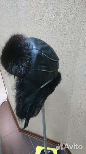 Мужская зимняя шапка (натуральная кожа и мех)