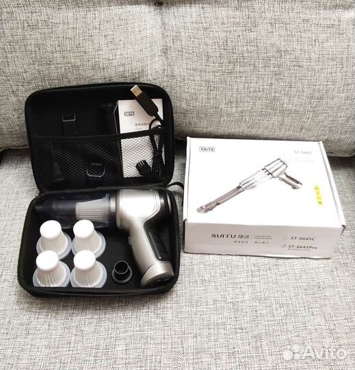 Автомобильный пылесос мощный profi на акб