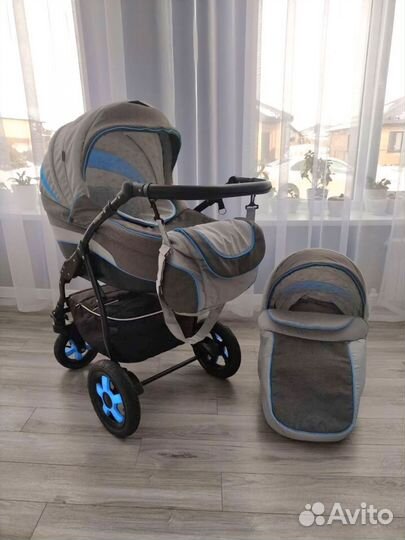 Стильная коляска 3 в 1 Индиго