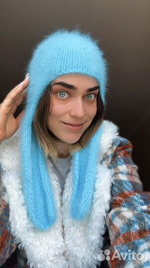 Шапка ушанка из ангоры