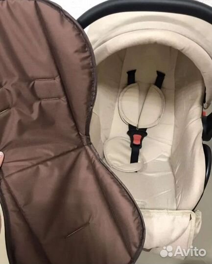 Коляска 3в1 трансформер (светло-бежевый)