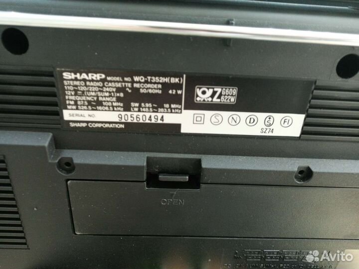 Магнитофон sharp WQ-T352H(BK) Black