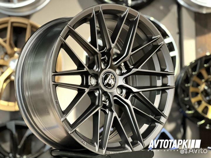 Диски литые R18 5x112 9j 8j Faster GT серый графит