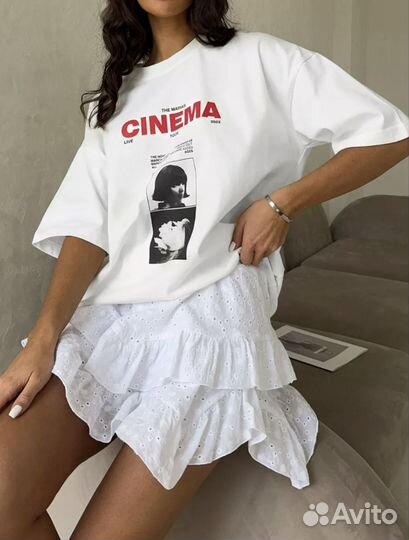 Футболка женская белая оверсайз