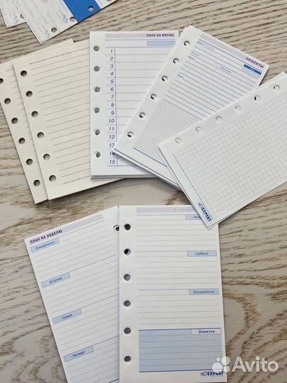 Бланки Листы Набор для ежедневника a7 pocket