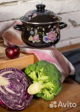 Кастрюля 2, 8 л, Иллюзия, эмалированная, индукция