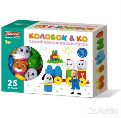 Конструктор с погремушкой Колобок (25 дет)