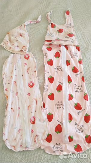 Пелёнка-кокон с шапочкой