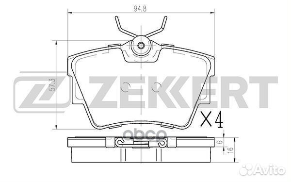 Колодки задние Renault/Zekkert/ BS1162 Zekkert