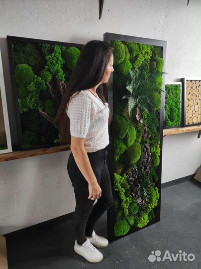 Мох,панно из стабилизированного мха