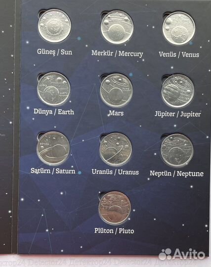 Турция 1 куруш 2023 планеты + звери. Казахтан