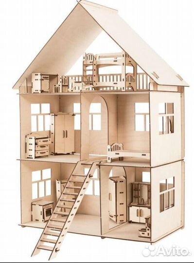 Домик с мебелью кукольный. Отличный подарок