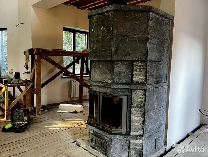 Печь камин полностью натуральный камень