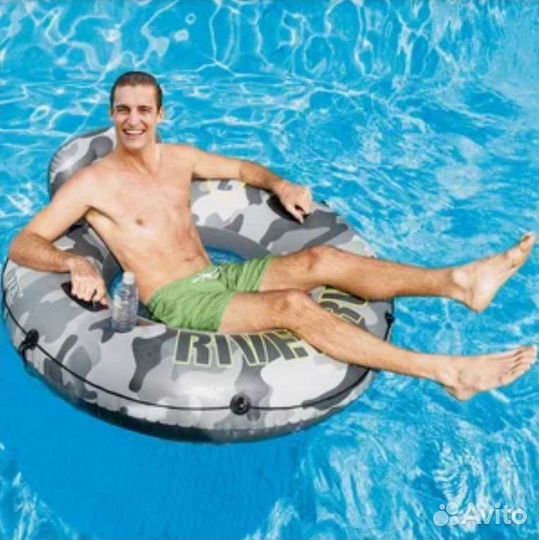 Кресло надувное с ручками 1,35 м intex