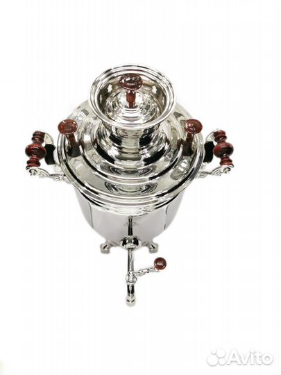 Тульский самовар на дровах никелированный литьё