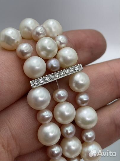 Жемчужный браслет с бриллиантами 1.18 ct