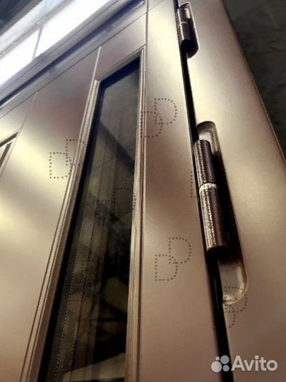 Уличная металлическая дверь с фрамугой DD-112