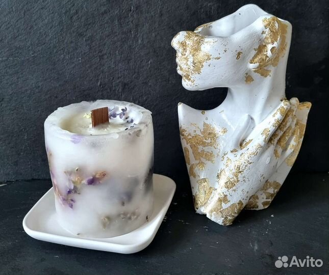 Статуэтка декор для дома свеча ботаническая